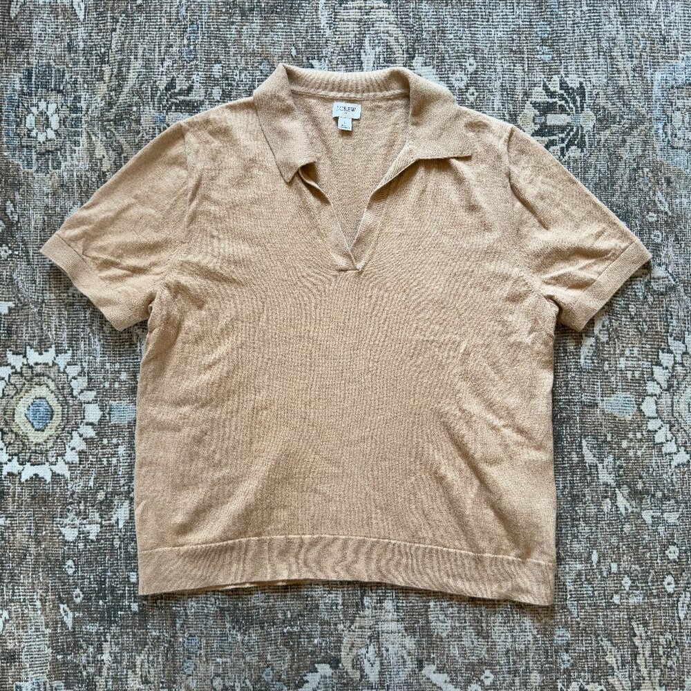 J. Crew Factory Tan Polo Shirt • size large
